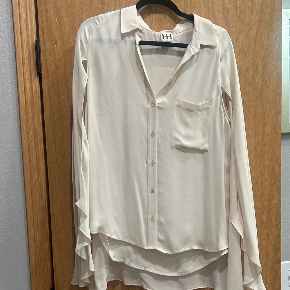 Hippie Haute Ivory Button-Up Blouse